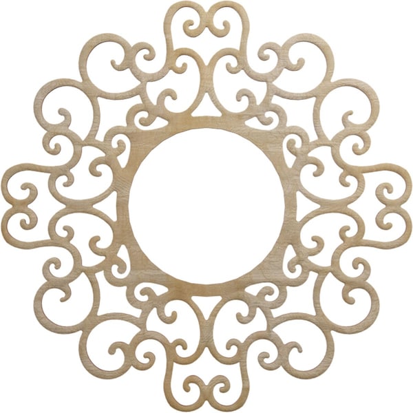 Ekena Millwork Reims Wood Fretwork Pierced Ceiling Medallion, Birch, 22"OD x 8 3/8"ID x 3/8"T CMWP22X22X0375REBI - main